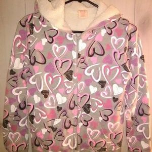 Girls Double Hearts Hoodie XL Faded Glory